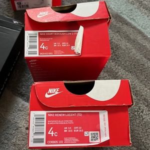 Two pairs of Nikes girl toddler 4c